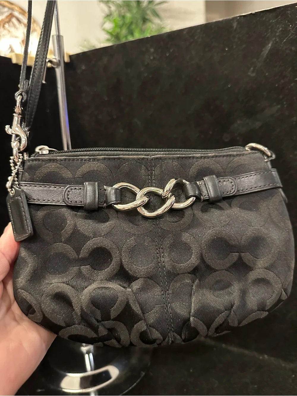 Coach#332 Brooke Op Art  Signature Sateen  Wristlet